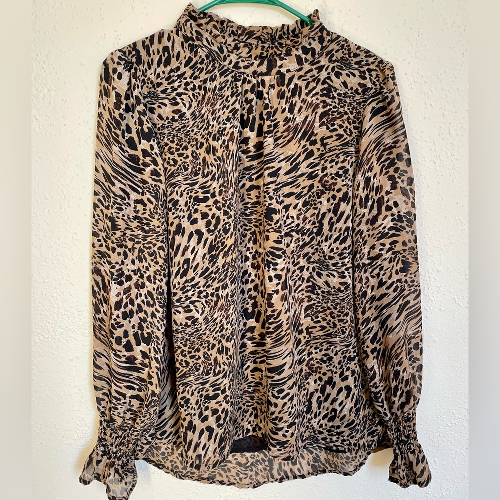 Apricot Animal Print Blouse